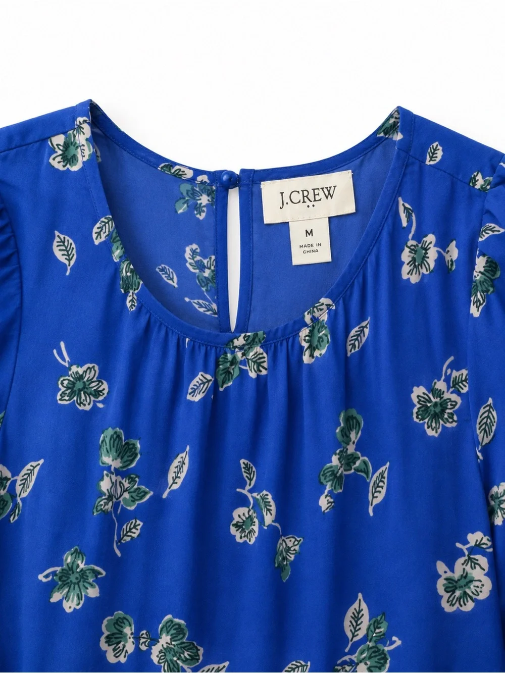 J. Crew Royal Blue Floral Tiered Midi Dress
